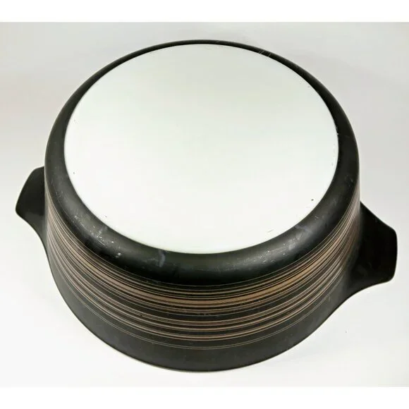 Pyrex 475-B Terra 2.5 Qt Casserole w/ Lid Matte Rings 1960s Vintage - Picture 6 of 8